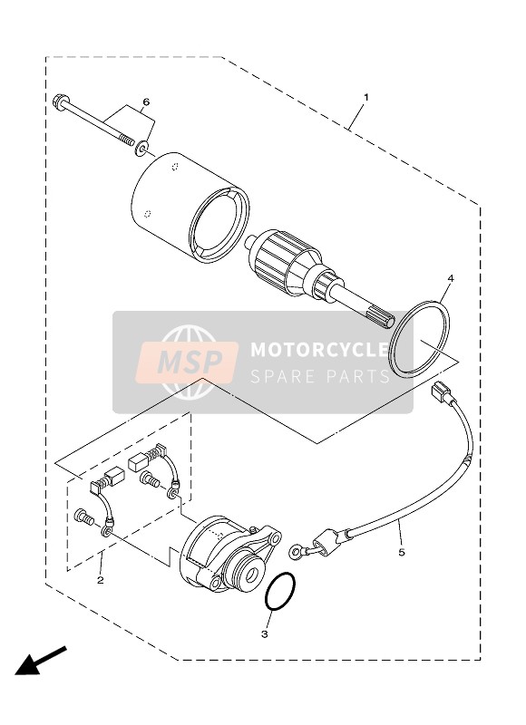 Yamaha T110 2004 Startend Motor 4 voor een 2004 Yamaha T110